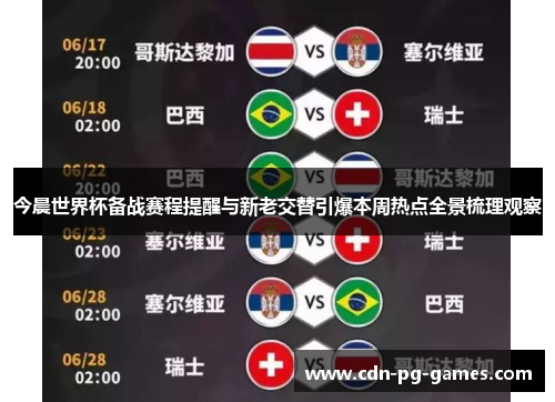 今晨世界杯备战赛程提醒与新老交替引爆本周热点全景梳理观察